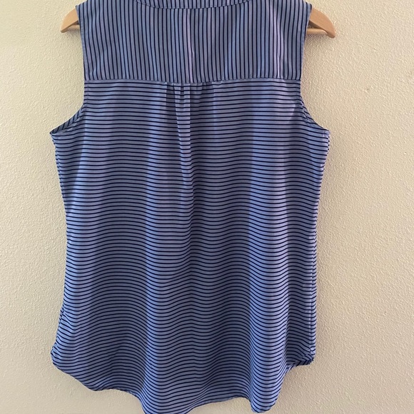Striped Sleeveless Button-down Blouse - Picture 2 of 4